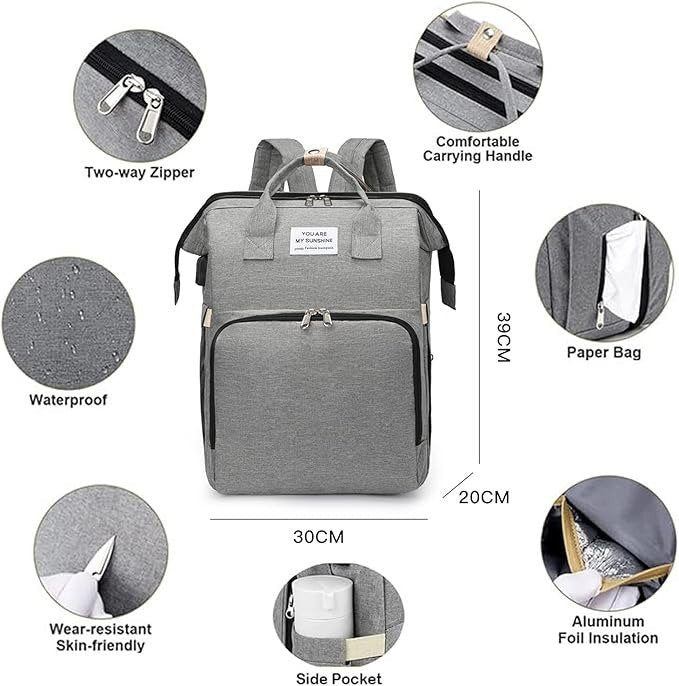Portable Folding Crib Diaper Bag Multi-Function
